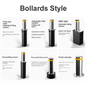 Bolardo Hidráulico Automático Anticolisión de 219 mm de Diámetro, Poste Elevador de Acero Inoxidable con Luz LED Reflectante - Product Image 3