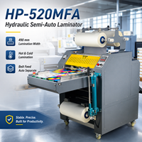 Machine à plastifier à chaud et à froid semi-automatique hydraulique HP-520MFA, plastifieuse à film thermique, certification CE pour l'impression sur bois