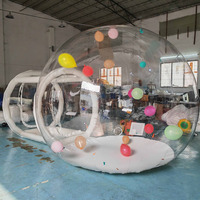 Tente à bulles géante transparente gonflable d'extérieur en cristal Igloo Tente à bulles gonflable chauffée avec ballons