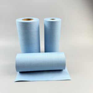 KMCleanse Lingettes industrielles en cellulose PP non tissée, très résistantes, pour voitures, bleues, rouleaux jumbo pour salle blanche, rouleaux de lingettes de nettoyage industriel - Product Image 6