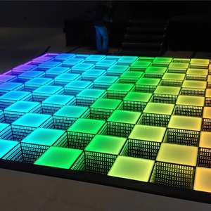 Nhà máy trực tiếp 3D Infinity gương sàn nhảy ánh sáng 50*50cm xách tay <span class=keywords><strong>LED</strong></span> Bảng điều chỉnh cho tiệc cưới nam châm sân khấu sàn nhảy - Product Image 6