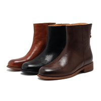 Bottines polyvalentes pour femmes - Tige en cuir, semelle extérieure en caoutchouc, design classique et tendance, chaussures à lacets rehaussantes