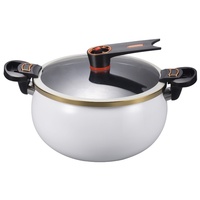 Marmite à soupe en céramique antiadhésive de 7 L avec couvercle en verre, compatible four et lave-vaisselle, multifonctionnelle, grande capacité