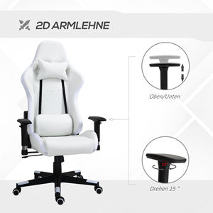Chaise de Gaming ergonomique en cuir Pu, couleur blanche légère, prix d'usine - Product Image 3