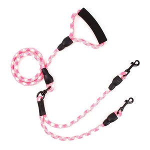 Polyester Zwei-Hunde-Leine Komfortabler Schaumstoffgriff 1 Leine für 2 Hunde Outdoor Doppel-Zugseil Verhindert Umwickeln Hundeleine - Product Image 6