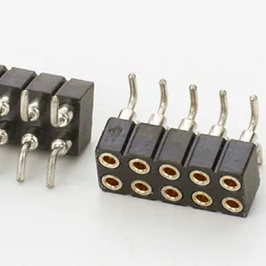 Conector de cabeçote fêmea usinado, 10 pinos 2mm, placa smt, montagem vertical da superfície