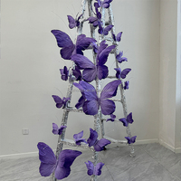 Grand papier élégant papillon design fleurs artificielles de mariage papier art mur pour Halloween nouvel an saint valentin décor