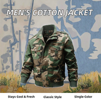 Veste matelassée vintage en toile pour homme, couleur unie, manches longues, col montant, fermeture éclair, coupe ajustée, vêtement d'extérieur décontracté pour l'automne