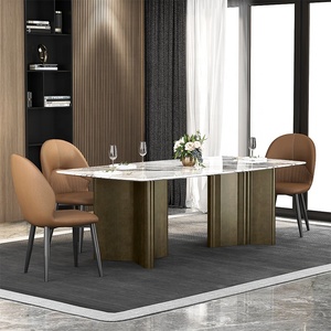 Modern 2000mm Rectangular Marble <strong>Dining</strong> <strong>Table</strong> for 8 People in Black and <strong>White</strong> - Product Image 3