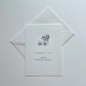 Набор свадебных приглашений ручной работы из хлопковой бумаги с тиснением, минималистичный дизайн для премиального праздничного торжества - Product Image 1