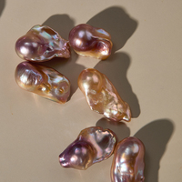 Perles d'eau douce naturelles cultivées, forme baroque, couleur violet feu, 14-17 mm, perles unies en vrac, vente en gros