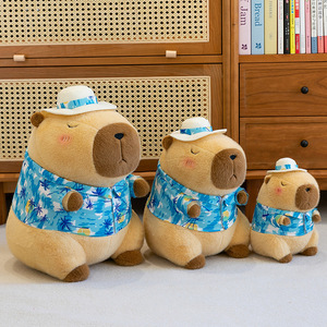 Botu 23/30/40cm vàng vịt bơi vòng capybara đồ chơi sang trọng dễ thương mô phỏng beachwear capibara Kawaii Thú nhồi bông kapibala - Product Image 5