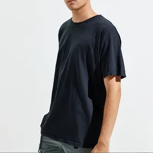 A maniche corte t-shirt da uomo alla moda allentati traspirante pantaloni casuali di sport semplice di estate pure black t-shirt top