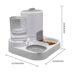 ชุดเครื่องจ่ายน้ำและป้อนน้ำอัตโนมัติแบบ2อิน1เครื่องจ่ายอาหารแมวแบบถ่วงน้ำหนักชามให้อาหารสัตว์เลี้ยงสำหรับสุนัขและแมว - Product Image 2