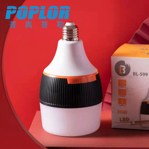 Poplor Led Emergency <b>Bulb</b> 30W Rechargeable Outdoor Camping Light With Replaceable Battery And E27 Base - Product Image 2