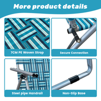 Chaise de plage de mobilier d'extérieur portable moderne pour le camping, la pêche, cadre en fer léger pliable, conception durable pour