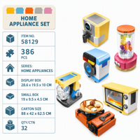 Ensemble de blocs de construction pour petits appareils électroménagers personnalisés avec cafetière, mixeur et four, jouets éducatifs pour enfants pour l'assemblage en DIY