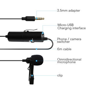 MAONO recargable enchufe de 3,5mm micrófono de solapa de Clip micrófono para cámara de vídeo - Product Image 5