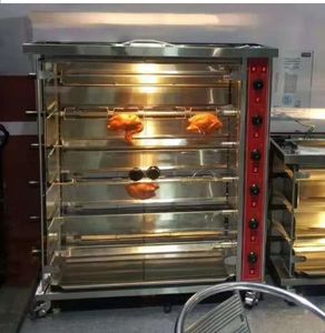 Rôtissoire à poulet en acier inoxydable à gaz, <span class=keywords><strong>6</strong></span> broches, rotation automatique, contrôle de la température avec lumière/ventilateur, grande capacité pour rôti de bœuf, agneau - Product Image 2