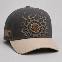 Casquette de baseball personnalisée style Old English, 5 panneaux, visière incurvée, style Dad Hat, streetwear urbain West Coast, vente en gros, faible MOQ