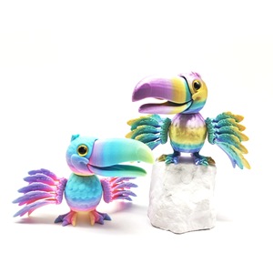 2026 Jouet de simulation d'oiseau perroquet à bec ouvert imprimé en 3D, créatif et amusant, avec ailes entièrement articulées et mobiles, modèle de simulation d'oiseau, ornements de bureau, cadeau - Product Image 4