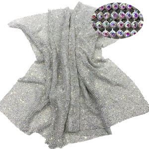 S093 SS8 <span class=keywords><strong>AB</strong></span> Couleur 3mm Tissu Diamante Strass Maille Cristal Maille Tissu Strass pour Sacs Tissu - Product Image 4