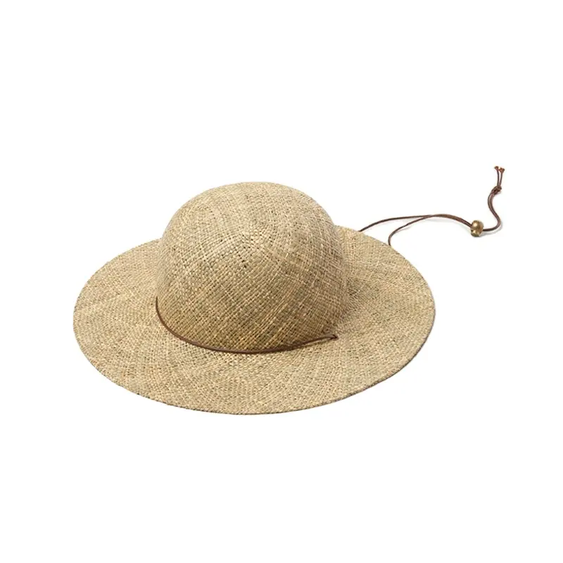 Chapéus de palha artesanais para áreas externas, chapéus bonitos de sol de grama natural raro, com aba larga, para crianças, 2021