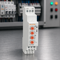 RELETEK Relay Waktu Elektronik Miniatur Multifungsi Bertenaga Tinggi Dua Tahap RS-TD23 Putih 24-240V AC/DC 50/60HZ 2x Delay