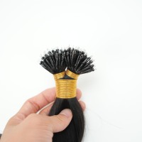 Extensiones de Cabello Amygirl al por Mayor, 100% Remy Brasileño, Grado 9A-12A, 8-30 Pulgadas, Liso Sedoso, Ondulado Profundo, con Puntas Nano y Micro Links