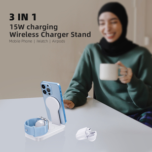 Nuevos Productos: Cargador Inalámbrico <span class=keywords><strong>para</strong></span> Celular, Estación de Carga Multiusos 3 en 1, Cargador Inalámbrico Magnético Plegable - Product Image 2