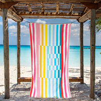 Offre Spéciale d'usine 2025 nouveau coton Jacquard rayé éponge surdimensionné teint en fil piscine natation Surf serviette de plage logo personnalisé serviette