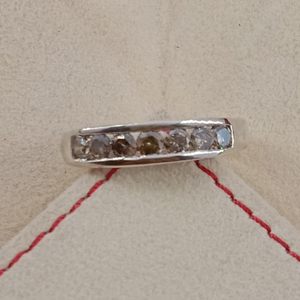 Bague en diamant brun Jewelspaark 0,85 carats, taille ronde, argent sterling 925, alliance de fiançailles pour femme - Product Image 3