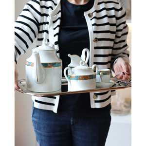 Servizio da Tè Completo Richard Ginori 6 Pezzi Stile Impero con Bordo Astratto - Set di Stoviglie con Consegna Manuale - Product Image 5