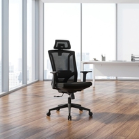 Chaise de bureau ergonomique DIOUSNEW avec support lombaire articulé en mesh noir pour managers