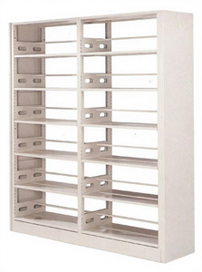 Meubles de bibliothèque scolaire en bois et métal, étagère à livres réglable à 4 niveaux double face avec support latéral - Product Image 3