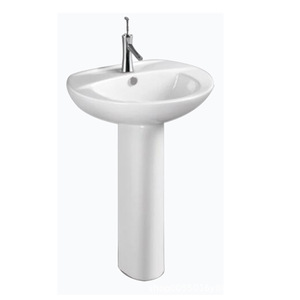 Évier sur pied Ouni, vasque en céramique à trou unique, 550x460mm, pour hôtel et usage domestique - Product Image 3