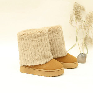 حذاء برقبة شتوي جديد بنعل سميك حذاء ثلج عالي القطيفة للنساء حذاء برباط متوسط الأنبوب للتجارة الخارجية حذاء آيسلندي - Product Image 2