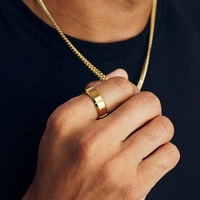 Bague Wilshire en acier inoxydable plaqué or 14 carats argent noir or pour homme Milskye Fashion