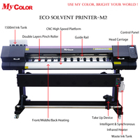 Imprimante Éco-Solvant à Tête Unique, Traceur Photo à Jet d'Encre pour Enseignes, Machine d'Impression pour Papier Peint et Toile 1.3m 1.6m 1.8m