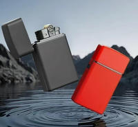 Briquet métallique coupe-vent rechargeable avec logo personnalisé, à roue à silex et jet droit, idéal pour les cadeaux d'affaires et les cigares