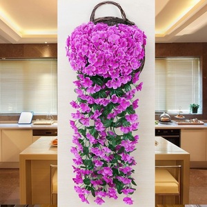 Plante artificielle de primrose suspendue au mur, panier en soie pour la décoration intérieure du salon, utilisation en intérieur - Product Image 3