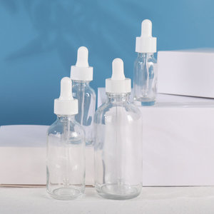 Confezione di olio essenziale per capelli 120ml da 60ml da 4 once flacone contagocce tondo ambra Boston in vetro con tappo a pipetta di colore bianco - Product Image 5