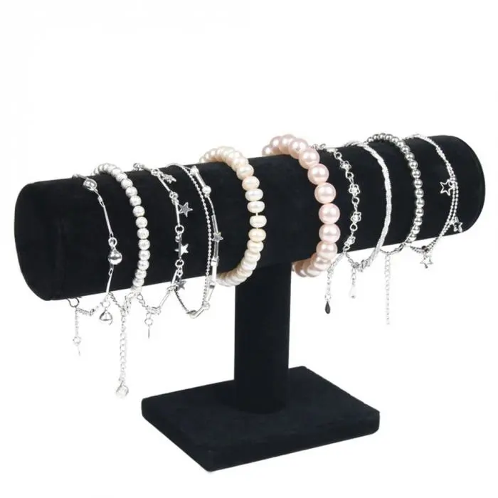 SESI Marke Schmuck Liefert Stand Samt/PU Leder Uhr Armband Armreif Halskette Schmuck Display Stand Halter T-Bar