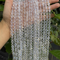 Vente flash - Perles en pierre de quartz clair facettées, pour la création de bijoux DIY, collier, bracelet