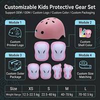 Équipement de protection pour patins à roulettes pour adultes et enfants, ensemble casque de cyclisme, genouillères et coudières en mousse pour vélo d'équilibre et patinage