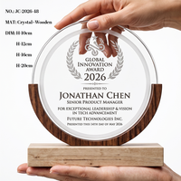 Trophée de champion en bois massif personnalisé avec logo imprimé UV, design innovant, artisanat raffiné, plaque