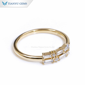 Anillo de Compromiso Tianyu Gems Personalizado en Oro Amarillo de 14K con Moissanita DEF VS1 para Mujer, Uso Diario - Product Image 2