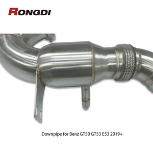 ท่อดาวน์ไปป์สแตนเลส 304 สำหรับ Mercedes-Benz AMG GT53/GT50/E53 M256 3.0T ปี 2020-2023 ท่อไอเสียแบบขัดเงา - Product Image 5