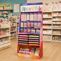 Présentoir en carton ondulé pour autocollants de papeterie pour enfants, personnalisé, vente en gros, point de vente (PDV)