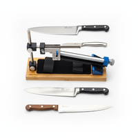 Aiguiseur de couteaux professionnel EDGBLACK à 4 étapes, multi-grains, diamant et pierre à aiguiser, avec système d'angle réglable de 0 à 30 degrés SJ5424M